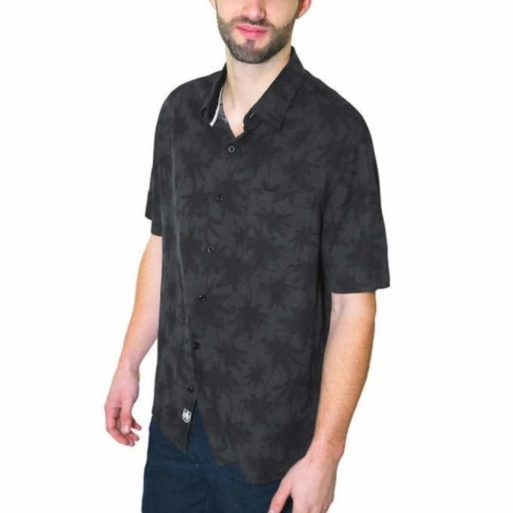 Nat Nast Short Sleeve Palm Trees Silk Blend Shirt… - Picture 2 of 6